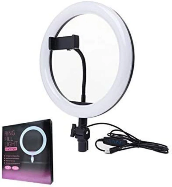 Ring Lights 10" Portable LED Selfie Lights (26cm) for Camera, Phone, TIK Tok, YouTube Video Shooting. Makeup Ring Light Foldable and Lightweight. 7 feet Long. 3 Color Modes LED Light